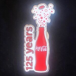 Coca-Cola 125 Years Red Bottle Celebration Pin